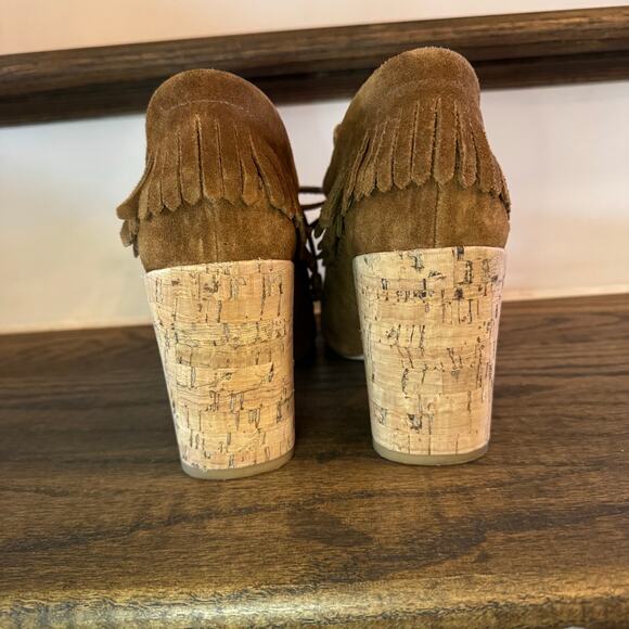 Tory Burch Huntington Beaded Embroidered Suede Fringe Bootie Size 7 EUC - Picture 4 of 8